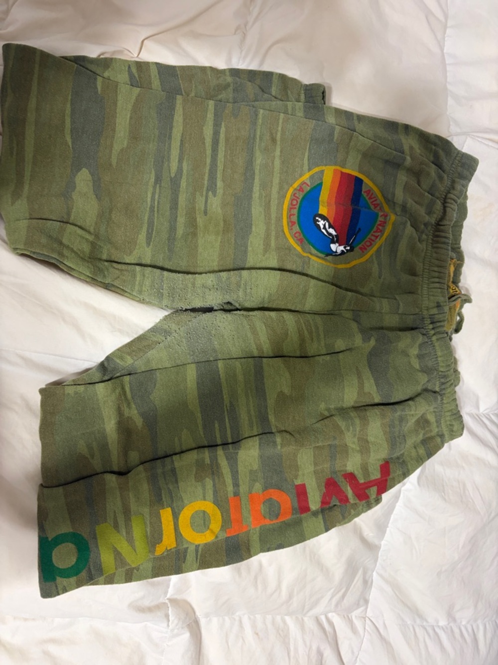 Camo Sweatpants with Rainbow Patch